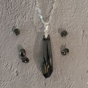 Swarovski® Crystal Focal Drop Pendant on a Sterling Silver Chain